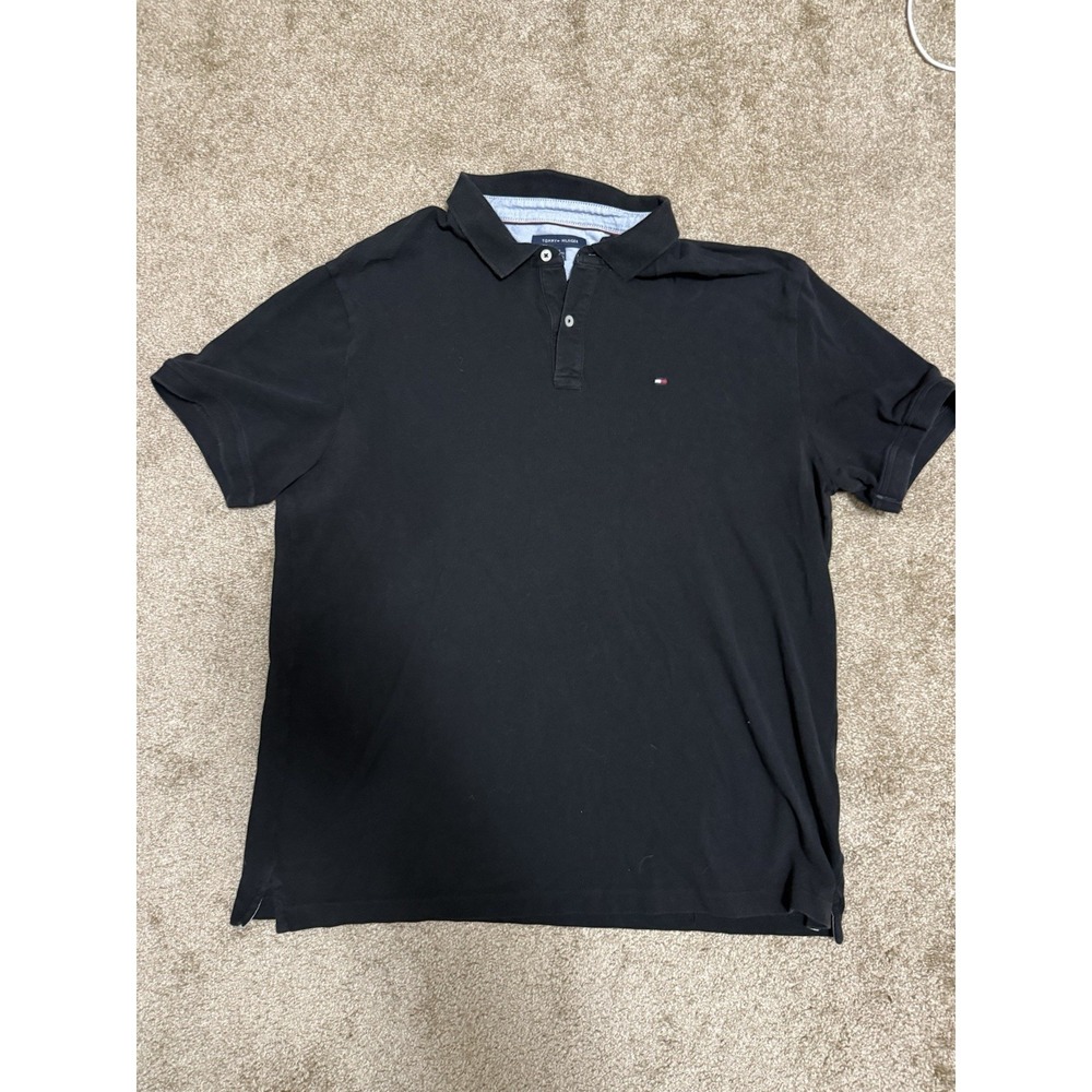 Tommy Hilfiger Men's Black 2xl Polo. E26